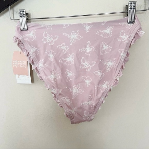 Dippin Daisy's Women's Pacifica Bikini Bottom NEW Size Small Pink Butterfly - Picture 5 of 8